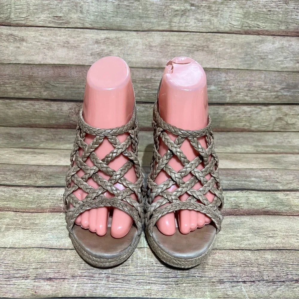 Prada Leather Braided Accent Slingback Sandals